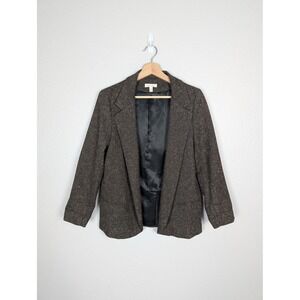 Silence + Noise Blazer Womens Medium Wool Blend Tweed Office Casual Made in USA